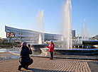 Light and music fountain at the Palace of Sports