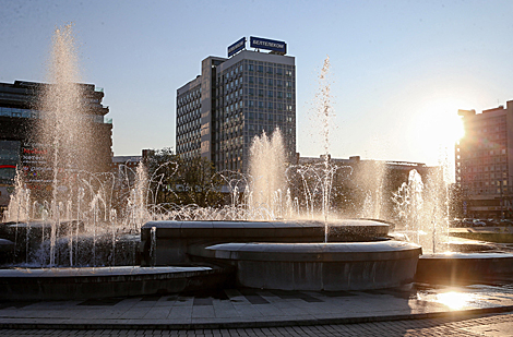 Light and music fountain at the Palace of Sports