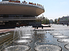 Fountain with illumination near Gomel Circus