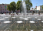 Fountain with illumination near Gomel Circus