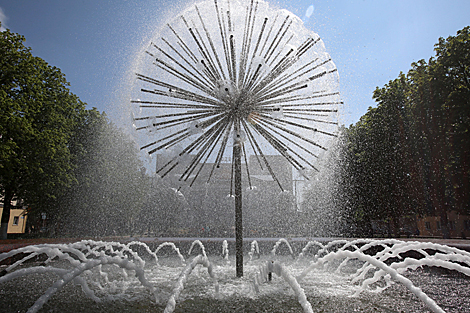 Dandelion Fountain in Victory Square in Gomel