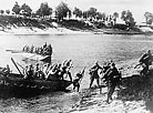 Советские войска форсируют реку Днепр под Могилевом. Июнь 1944 г. 