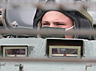 During a rehearsal for the parade to mark the 75th anniversary of the Great Victory