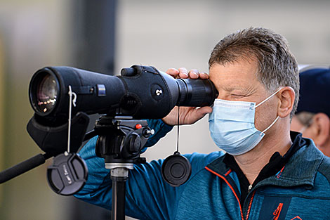 The coach of the Belarusian women's biathlon team