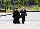 Aleksandr Lukashenko and the temple’s senior priest Fyodor Povny