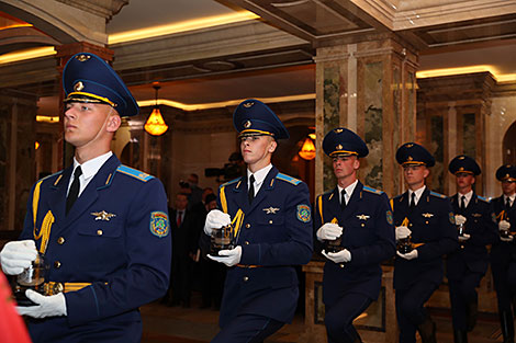 An honor guard unit during the ceremony