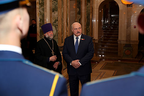 Aleksandr Lukashenko during the solemn ceremony