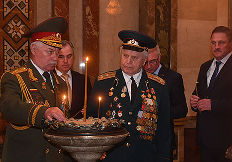 У час цырымоніі ў мінскім храме-помніку ў гонар Усіх Святых 