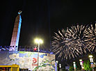 Fireworks in Victory Square in Minsk