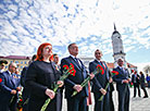 Flowers are laid at the Eternal Fire in Mogilev