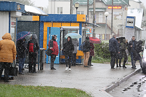 Snowy morning in Grodno