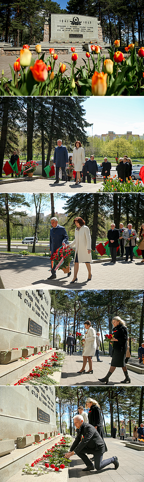 Flowers are laid at memorial complex Masyukovshchina