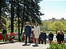 Flowers are laid at memorial complex Masyukovshchina