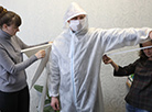 Zhlobin clothes factory makes protective suits for medical workers