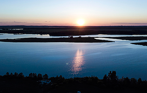 Sunset over the Neman River in Grodno District