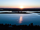 Sunset over the Neman River in Grodno District
