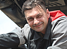 Driver Mikhail Trinko at the Izbyn oil deposit