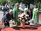 Wreath laying to the monument to Saint Euphrosyne 