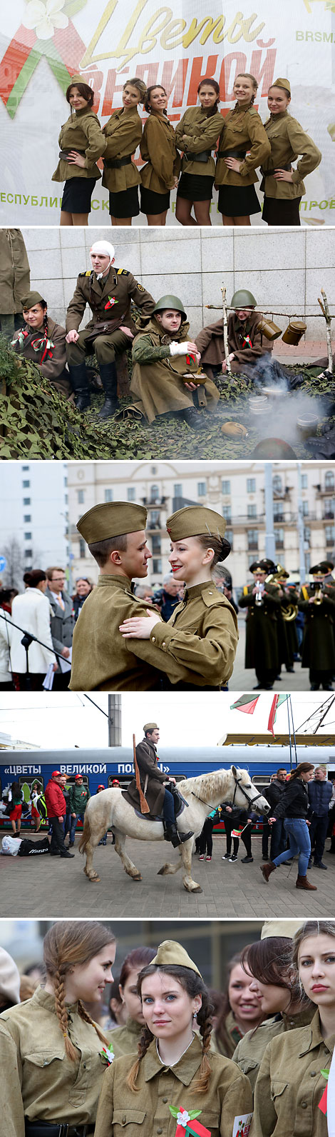 The youth memory train Flowers of the Great Victory at the Minsk railway station