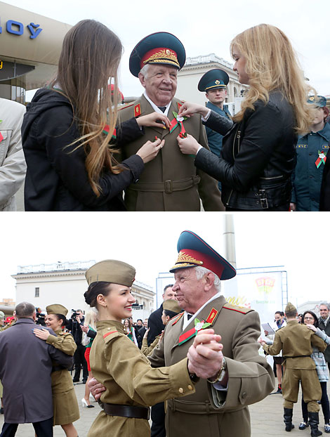 The youth memory train Flowers of the Great Victory at the Minsk railway station