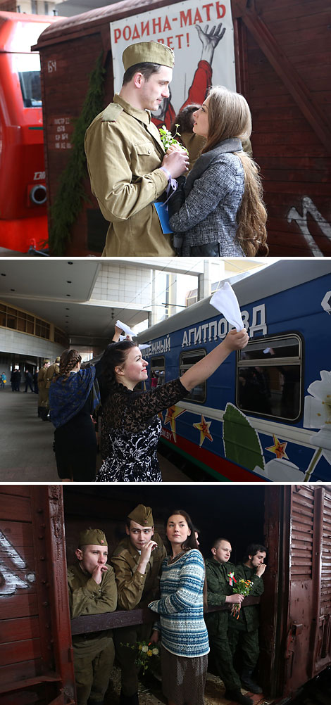 The youth memory train Flowers of the Great Victory at the Minsk railway station