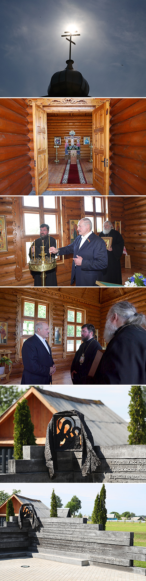 Belarus President Aleksandr Lukashenko went to the village of Borki, Kirovsk District to participate in the opening of a memorial complex