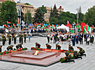 The flower ceremony on Victory Square in Minsk