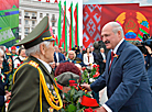 Aleksandr Lukashenko during talks to veterans during the event