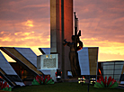 Minsk – Hero City stele in the evening