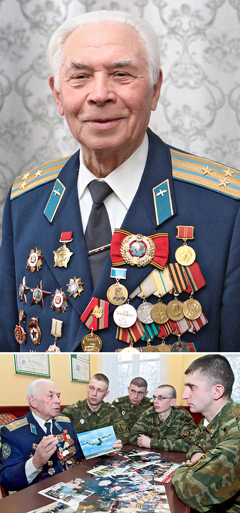 Valentin Serebryakov represents Vitebsk Region at the Victory Day parade in Moscow, 9 May 2005