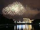 Fireworks in honor of Independence Day in Minsk