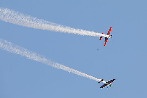 Air show at the Kupala Night Festival in Alexandria