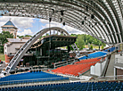 Mounting the equipment and setting the stage of the Slavianski Bazaar in Vitebsk