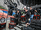 Mounting the equipment and setting the stage of the Slavianski Bazaar in Vitebsk