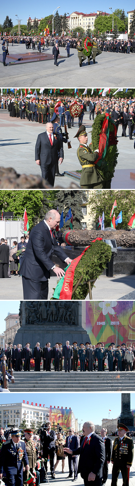 Belarus president lays wreath at Victory Monument in Minsk