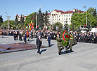 Belarus president lays wreath at Victory Monument in Minsk