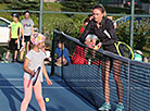 The clinic of Aliaksandra Sasnovich for young tennis players