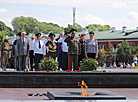 A flower ceremony at the Brest Hero Fortress memorial