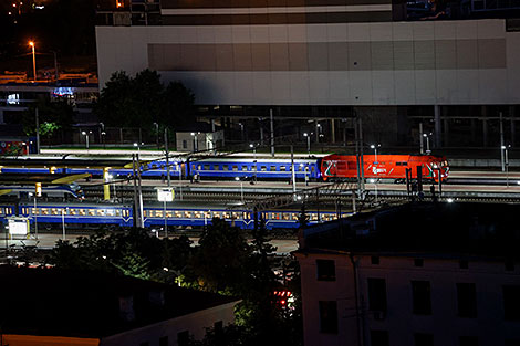 The trains at the Minsk railway station 