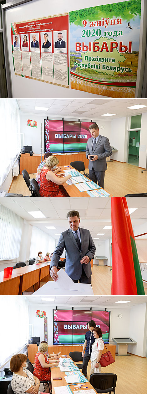 Belarus’ Deputy Prime Vladimir Kukharev takes part in early voting