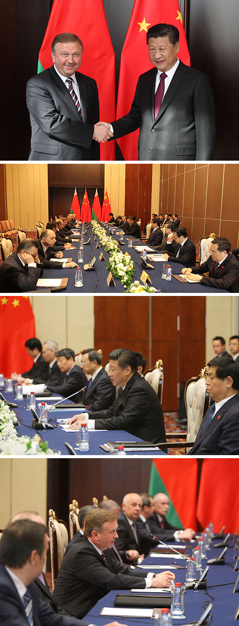 China President Xi Jinping and Prime Minister of Belarus Andrei Kobyakov