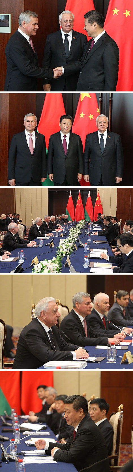 China President Xi Jinping, Chairman of the Council of the Republic of the National Assembly of Belarus Mikhail Myasnikovich, Chairman of the House of Representatives of the National Assembly of Belarus Vladimir Andreichenko