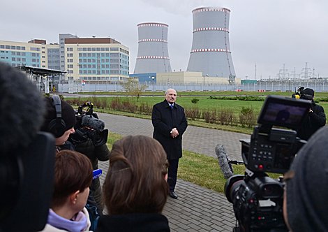 Aleksandr Lukashenko during a talk with media 