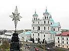 New Year tree on Sovetskaya Square in Grodno 