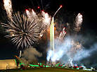 Fireworks at the Minsk Hero City stele