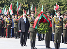 Belarus President Alexander Lukashenko laid a wreath at the Victory Monument in Minsk on the Independence Day on 3 July