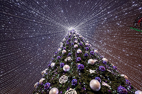 Christmas tree by Palace of Sports in Minsk