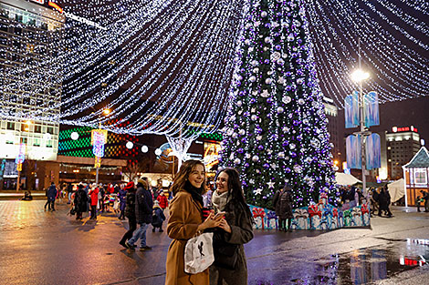 Christmas tree by Palace of Sports in Minsk