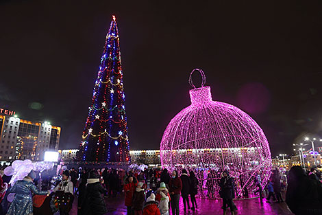 Lighting up of Christmas tree in Vitebsk
