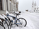 Snow-covered streets of the city